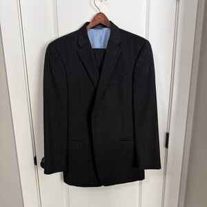 Tommy Hilfiger Black Pinstripe Men's Suit